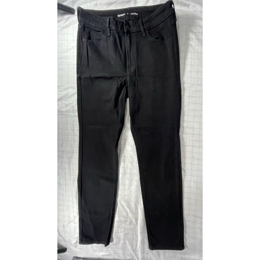 Old Navy Wow Straight Jeans Womens Size 8 Black High Rise Stretch Denim 29x29
